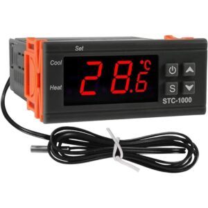 Dorhea Controlador de temperatura digital STC1000 AC 10A