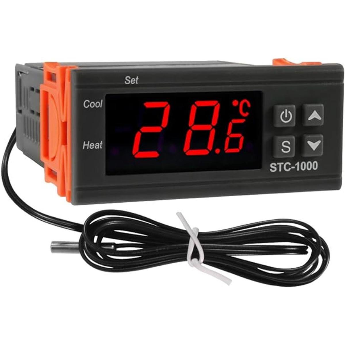 Dorhea Controlador de temperatura digital STC1000 AC 10A