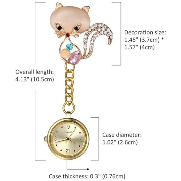 Reloj de enfermería para mujer diseño de gato con_3