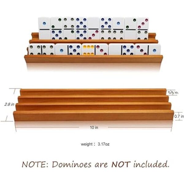 Exqline Organizador de bandejas de dominó de madera juego_3