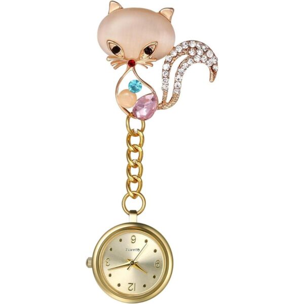 Reloj de enfermería para mujer diseño de gato con_1