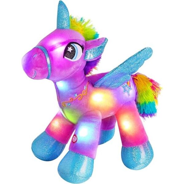 Houwsbaby Peluche de unicornio brillante con luz LED suave_1