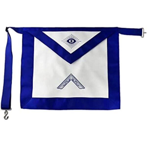 Delantal masónico de cuero sintético adorado maestro azul_1