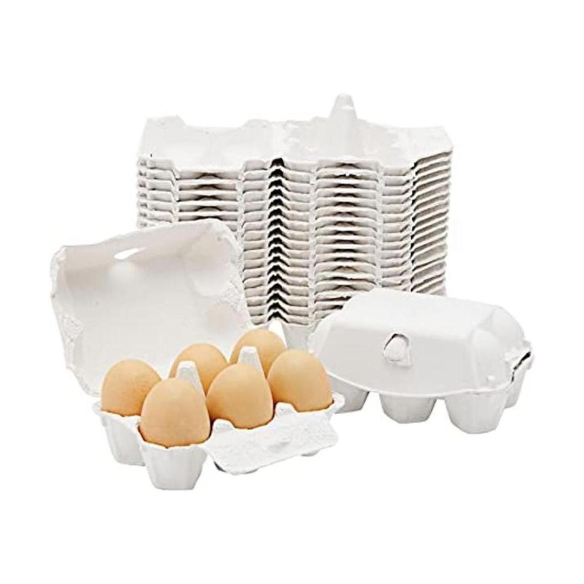 Paquete de 20 cajas vacías para huevos de 6 unidades para