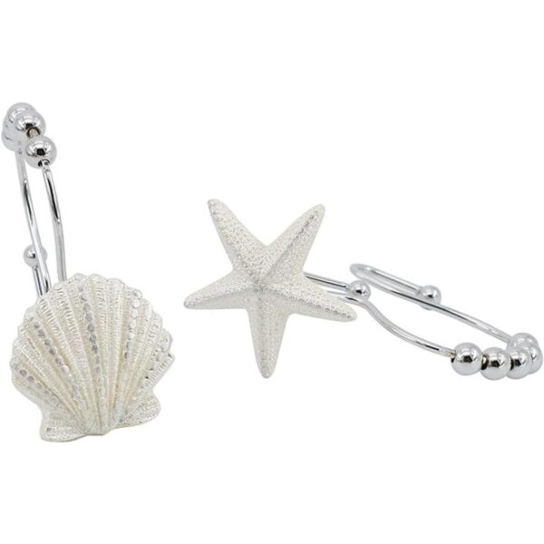 BEAVO Seashell Ganchos para cortina de ducha 12 piezas