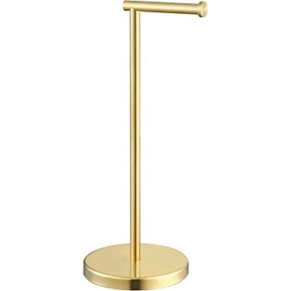 KES Soporte de papel higiénico dorado de pie independiente_1