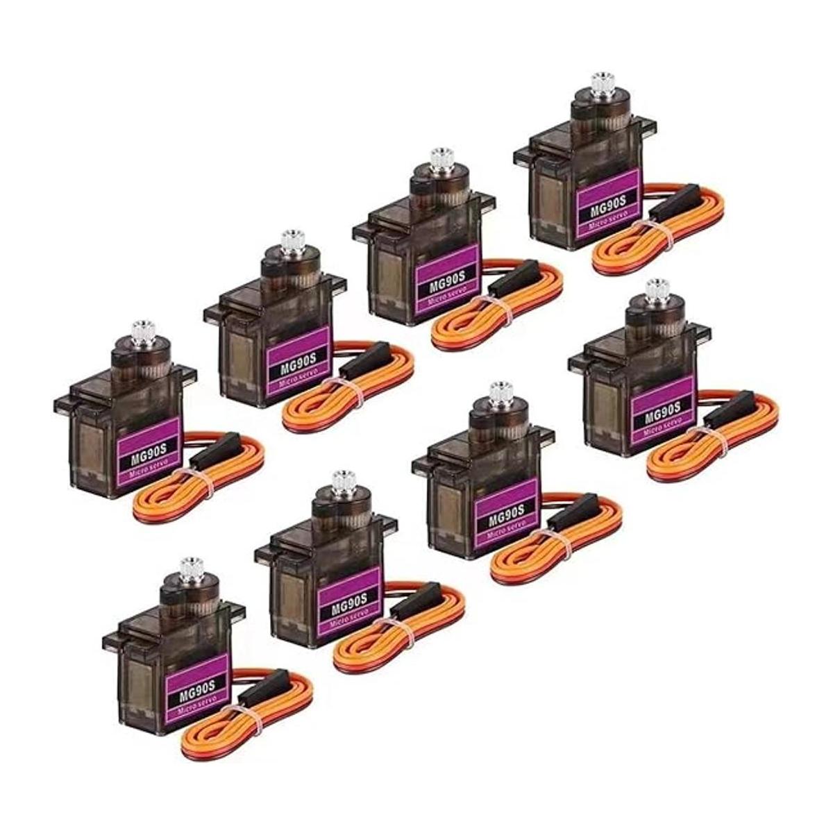 ETMall 8 unids MG90S servo 9G micro servo motor metal
