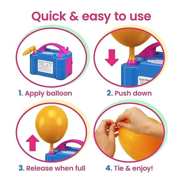 Prextex Bomba eléctrica de globos Bomba de globo_4