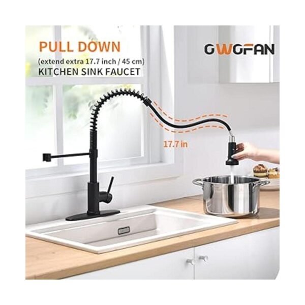 OwOFAN Grifos de cocina con rociador de latón sólido con_3