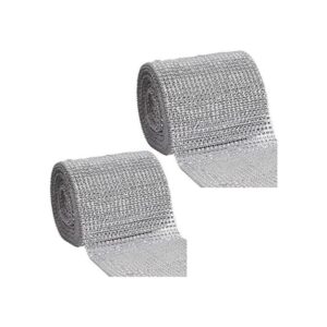 KINJOEK 2 rollos de 24 filas de diamantes de imitación de