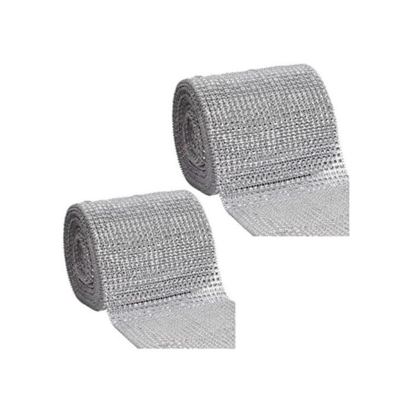 KINJOEK 2 rollos de 24 filas de diamantes de imitación de