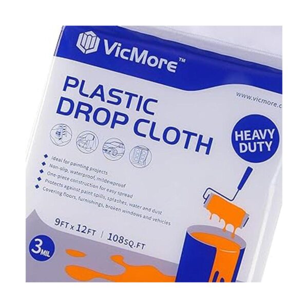 VICMORE Tela de plástico resistente de 3 mil para pintar