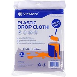 VICMORE Tela de plástico resistente de 3 mil para pintar