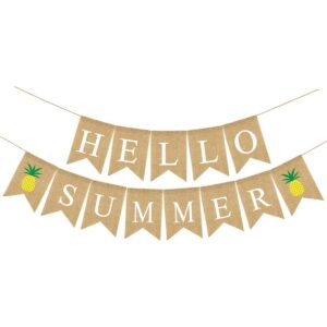 Rainlemon Bandera de yute con diseño rústico de verano con_1