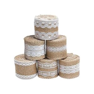 Livder 6 rollos de cinta de arpillera de yute natural de 2
