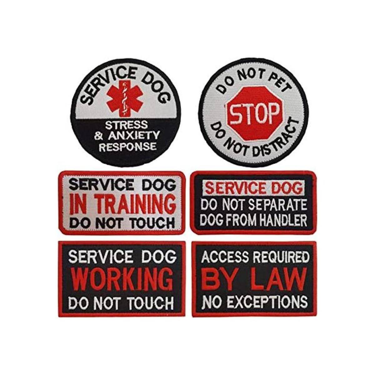 Lightbird 6 parches bordados para perros de servicio en