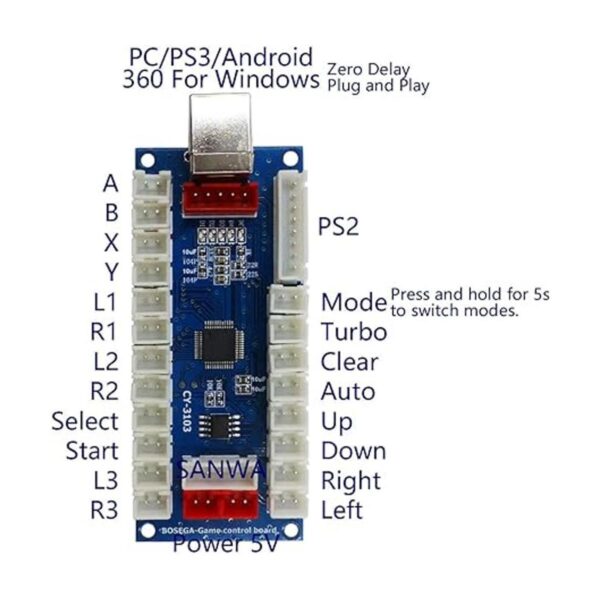 SJJX arcade controlador cero retardo codificador PCB_3