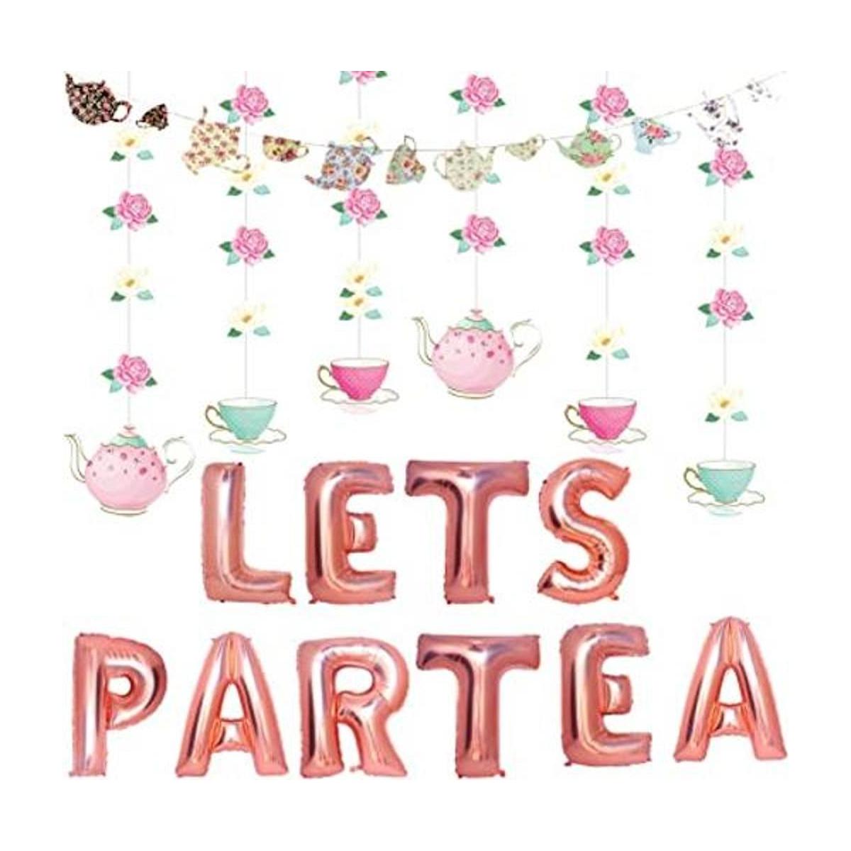 Mity rain Tea Party Decorations LETS PAR TEA Globos de