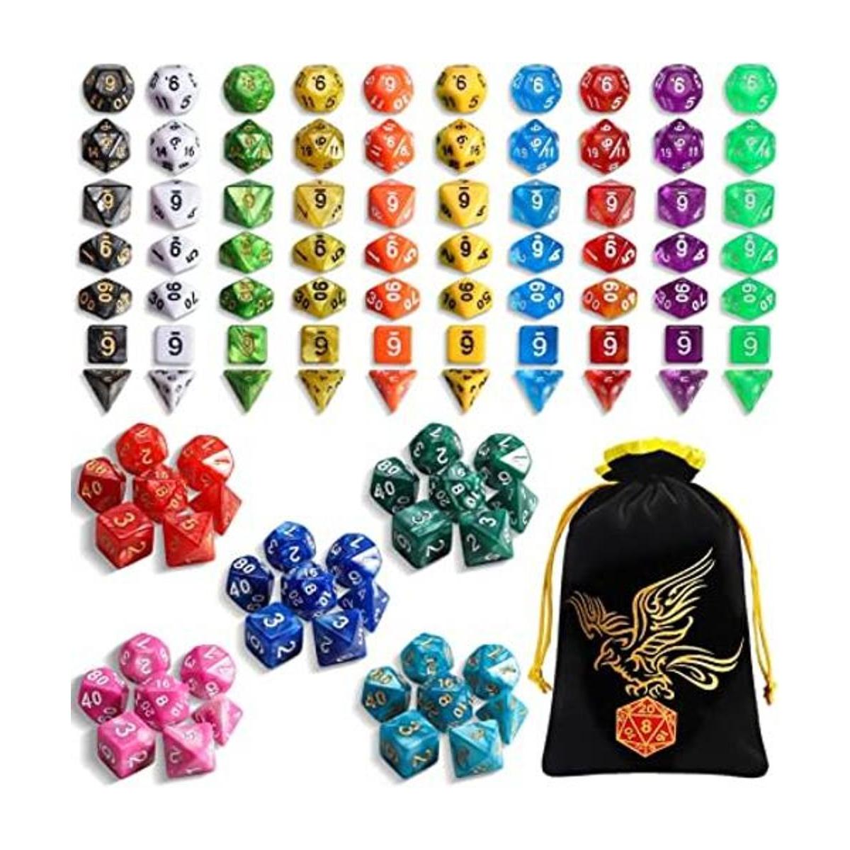 Juego de dados DND QMAY Dados poliédricos de 15 x 7 105