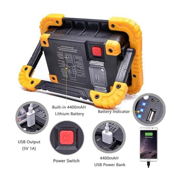 ODISTAR Luz de trabajo recargable LED de 20 W portátil_2
