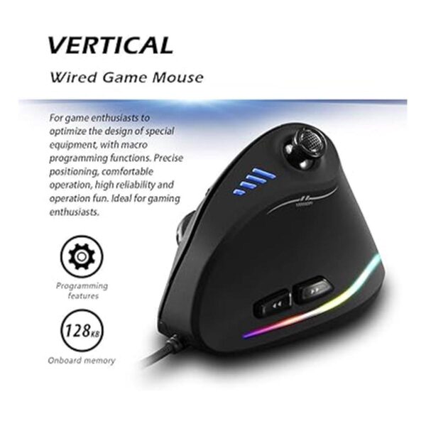 Ratón vertical ergonómico USB con cable vertical con_2