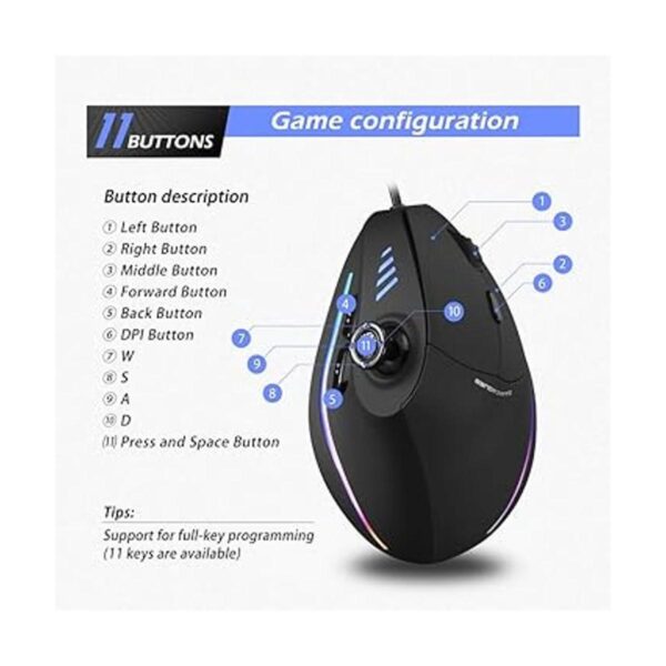 Ratón vertical ergonómico USB con cable vertical con_6