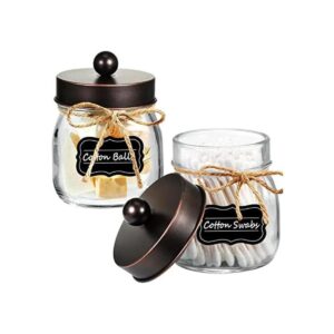 Mason Jar Organizador de almacenamiento de baño bronce