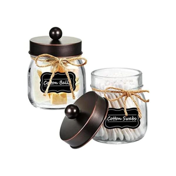 Mason Jar Organizador de almacenamiento de baño bronce