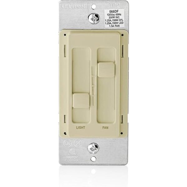 Leviton 66DF10I SureSlide Control de luz silenciosa doble_1
