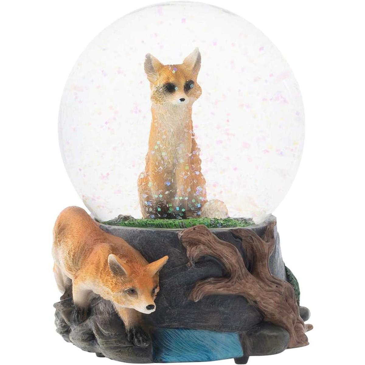 Elanze Designs Clever Fox Friends Globo de nieve musical