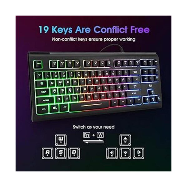 Rii Primer RGB Teclado compacto de oficina para juegos
