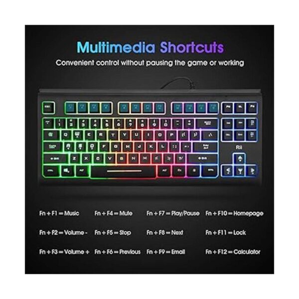 Rii Primer RGB Teclado compacto de oficina para juegos