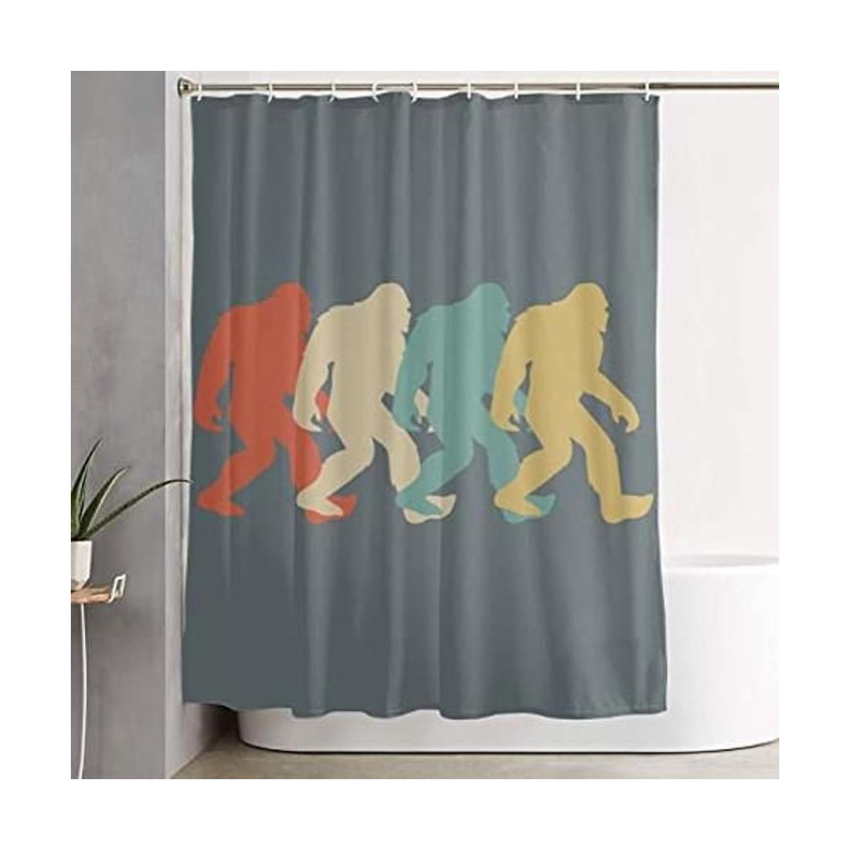 BHJYL Retro Bigfoot Sasquatch Elegante Poliéster Cortina