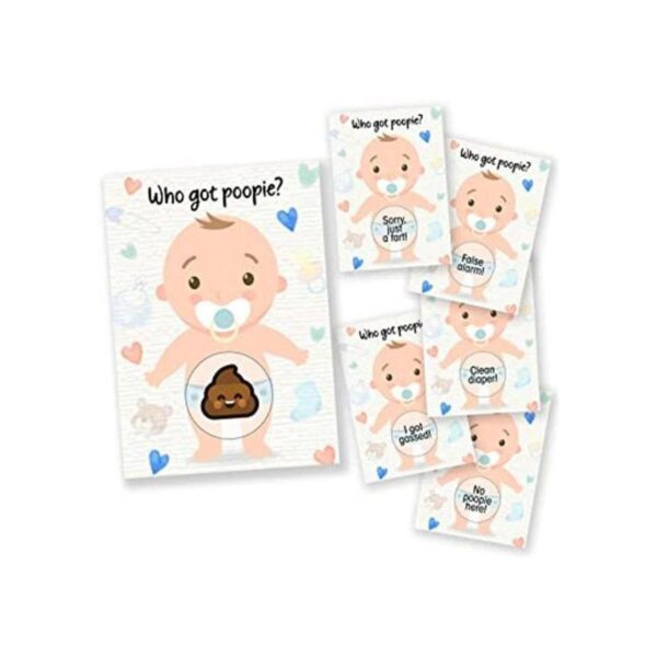 Baby Shower Games 33 tarjetas de sorteo Emojie poopie_1