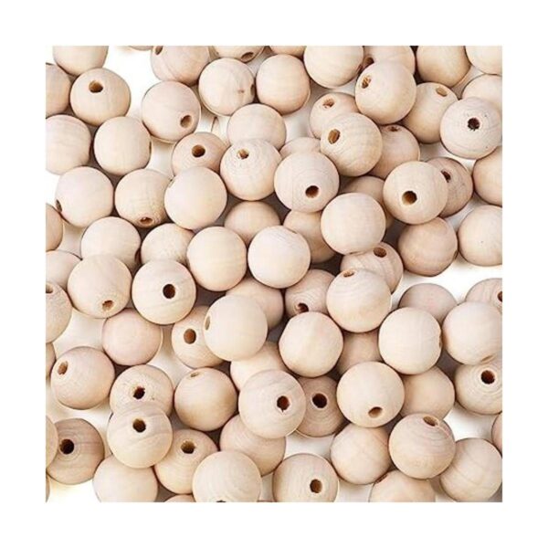 Foraineam 200pcs 0.787 in perlas de madera natural sin_1