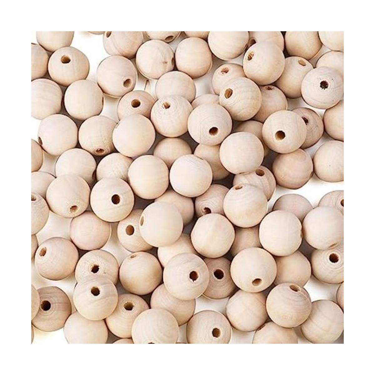 Foraineam 200pcs 0.787 in perlas de madera natural sin