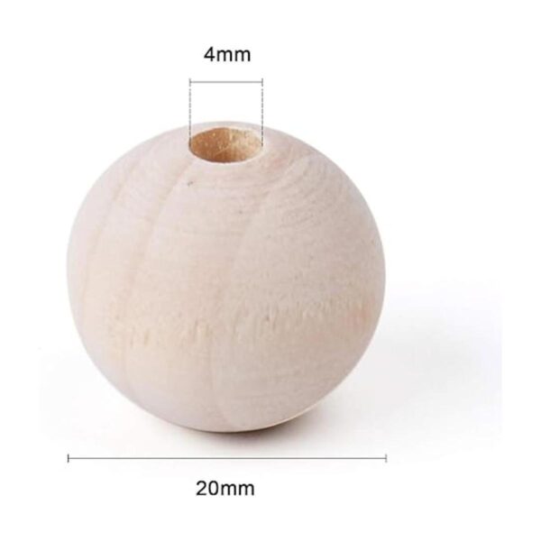 Foraineam 200pcs 0.787 in perlas de madera natural sin_2