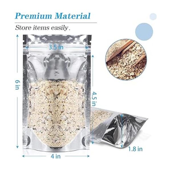Paquete de 200 bolsas de Mylar con cierre de plata