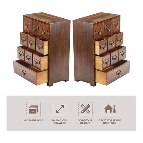 Mueble de medicina tradicional de madera maciza para_4