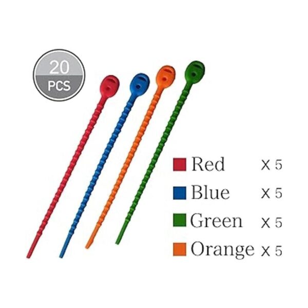EcoSearene 20 bridas reutilizables de silicona multiusos