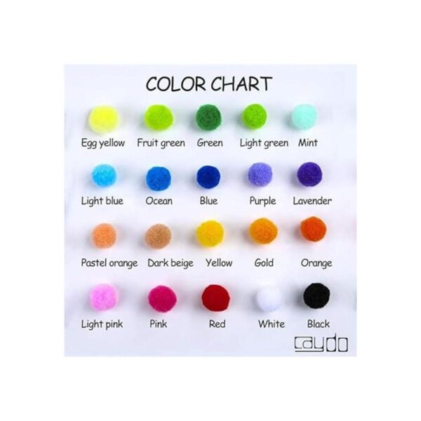 Caydo 400 pompones de 1 pulgada y 20 colores para el día