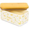 Lumicook Mantequera de porcelana con tapa tapa de bambú_1