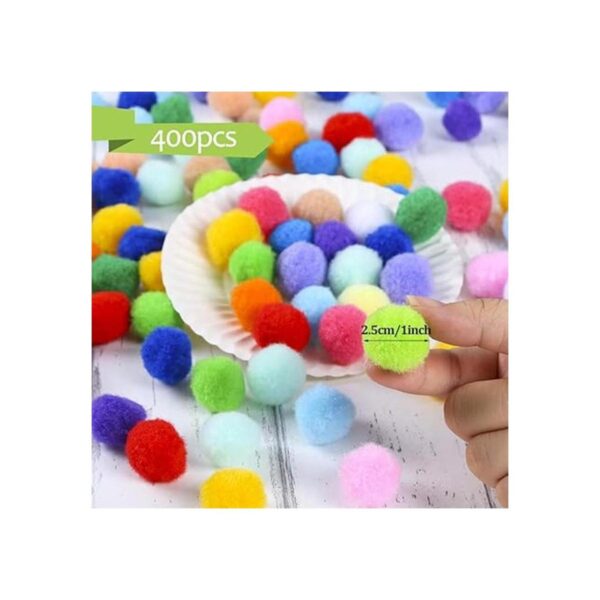 Caydo 400 pompones de 1 pulgada y 20 colores para el día