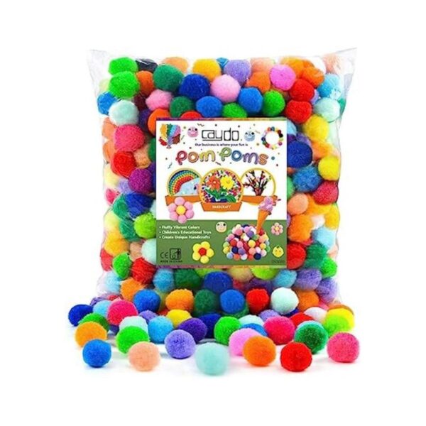Caydo 400 pompones de 1 pulgada y 20 colores para el día