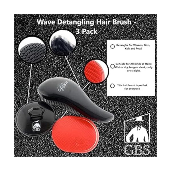 G.B.S. Juego de 3 cepillos para desenredar el cabello_3