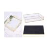 Sooyee Espejo de bandeja dorada bandeja rectangular para_5