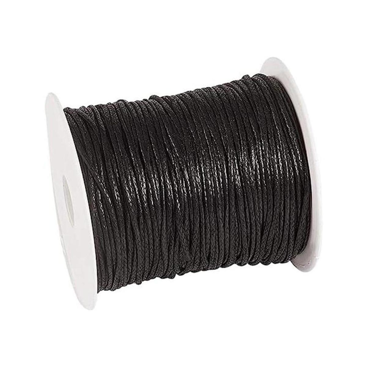 Craftdady Hilo encerado Algodón Negro 1.5mm