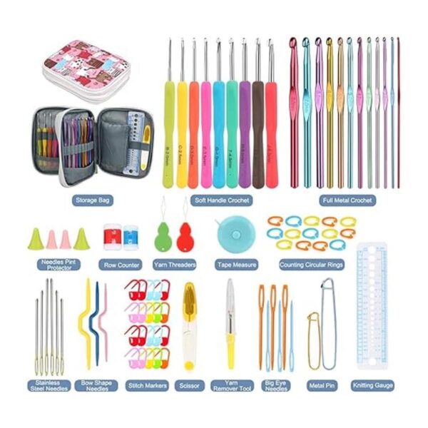 Katech Kit de ganchos de ganchillo con estuche juego de_2