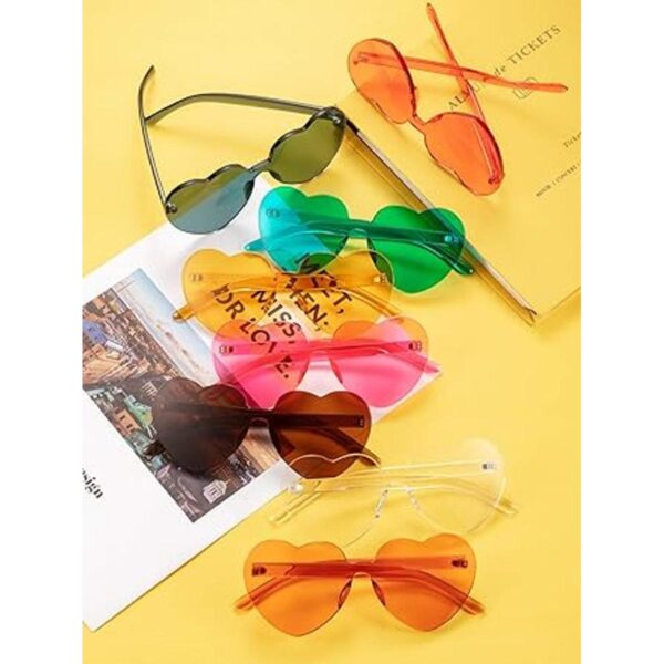 Gejoy Gafas de sol con forma de corazón sin montura de_5