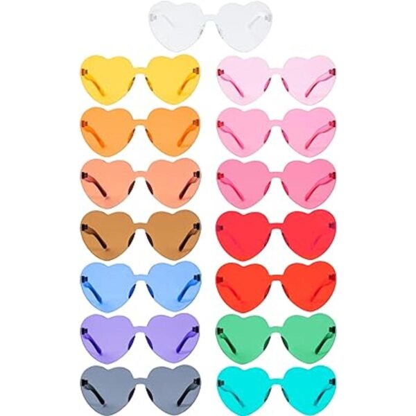 Gejoy Gafas de sol con forma de corazón sin montura de_6